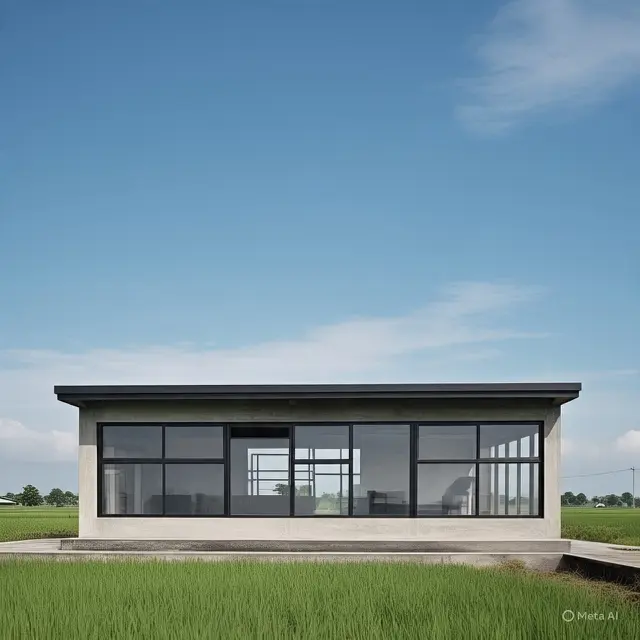 Rumah Beton Ekspos. (Liputan6.com/MetaAI)