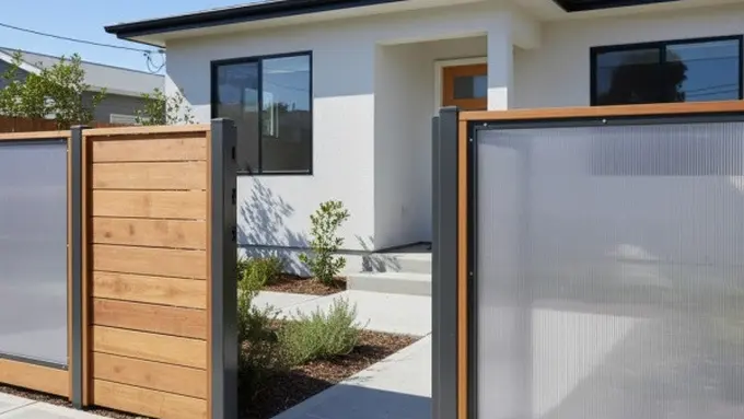 Model Pagar Kayu Kombinasi Polikarbonat