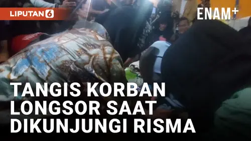 VIDEO: Korban Longsor di Bandung Barat Menangis Saat Dikunjungi Mensos Risma