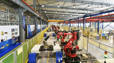 Sebuah pabrik manufaktur robot Siasun. (Xinhua/Siasun)