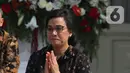 Menkeu Kabinet Kerja periode 2014-2019, Sri Mulyani diperkenalkan dalam pengumuman menteri Kabinet Indonesia Maju di Istana Merdeka, Jakarta, Rabu (23/10/2019). Sri Mulyani kembali dipercaya Presiden Jokowi menjabat sebagai Menkeu Kabinet Indonesia Maju periode 2019-2014. (Liputan6.com/Angga Yuniar)