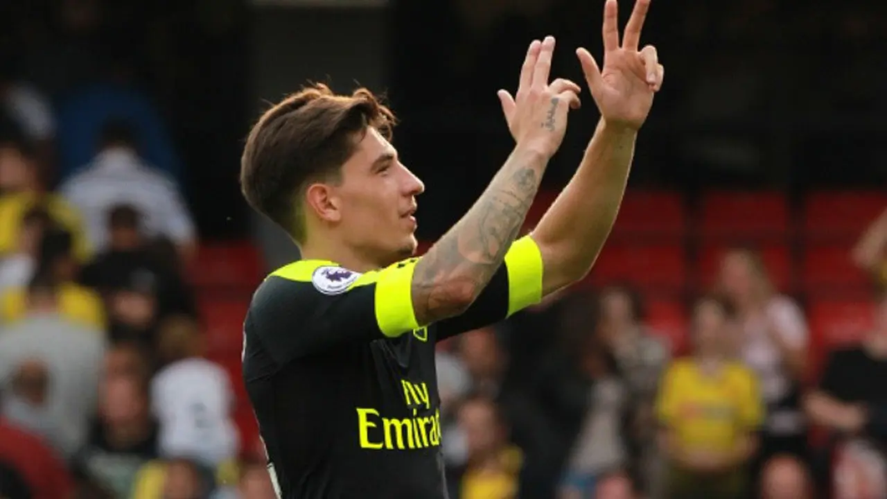 Bek kanan Arsenal asal Spanyol, Hector Bellerin. 