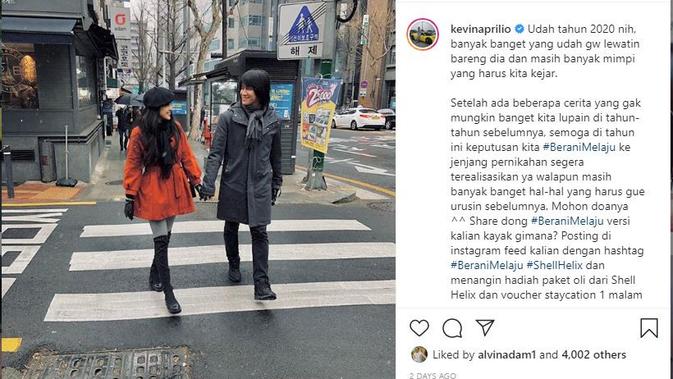 Kevin Aprilio dan Vicy Melanie. (Instagram @kevinaprilio)