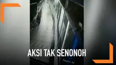 Terekam CCTV, aksi tak senonoh yang dilakukan sepasang muda-mudi di jembatan layang terminal Tirtonadi, Surakarta, Jawa Tengah.