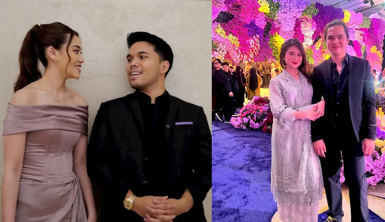 <p>Pasangan yang tengah ramai dibicarakan Aaliyah Massaid dan Thariq Halilintar tak ketinggalan hadir. Aaliyah yang menjadi bridesmaid tampil menawan dengan silk dress warna ungu pastel, sementara Thariq tampil dengan set suit warna hitam dengan detail kerah dan kantong warna ungu serasi dengan kekasihnya. [@thariqhalilintar]</p>