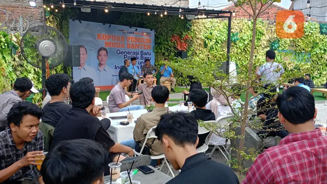 Kopdar Relawan dan pemilih pemula Banten, di Kota Serang. (Minggu, 24/12/2023). (Yandhi Deslatama/Liputan6.com).