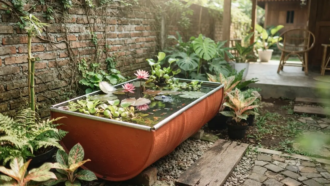 Ide Kolam Mini di Sudut Taman Minimalis