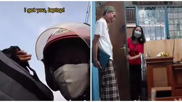 Kisah Perjuangan Driver Ojol Ini Belikan Laptop untuk Putrinya, Bikin Terharu