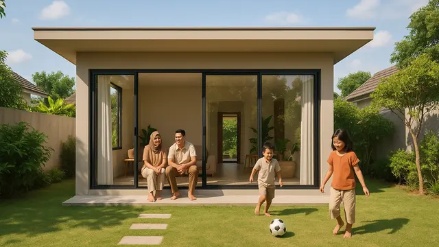 Model Rumah Sederhana Atap Datar/Ilustrasi gambar oleh AI