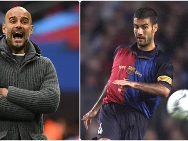 Berikut pesona Pep Guardiola ketika masih menjadi pemain. (kolase foto AFP)