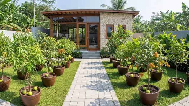 Kebun Buah Mini dengan Jalan Setapak Minimalis