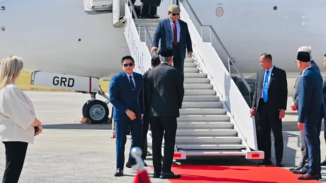Presiden Prabowo Subianto tiba di Bandar Udara Brussel pada Sabtu (12/7) sore, waktu setempat (Biro Pers Sekretariat Presiden)