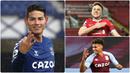 James Rodriguez mampu menunjukan performa apiknya di Everton pada kompetisi Liga Inggris awal musim ini. Selain Rodriguez ada beberapa pemain anyar lain di klub Inggris yang tampil apik di laga awal mereka. Berikut 5 pemain yang tampil gemilang bersama klub baru. (kolase foto AP)