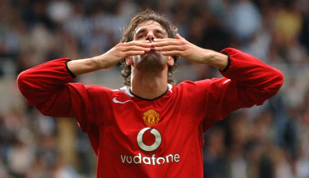 Ruud van Nistelrooy merupakan pencetak gol terbanyak sepanjang masa Manchester United. Ia telah menorehkan 150 gol dari 219 laganya bersama setan merah. Van Nistelrooy juga merupakan pencetak gol terbanyak MU di Liga Champions, yaitu 35 gol dari 43 penampilan. (AFP/Paul Barker)