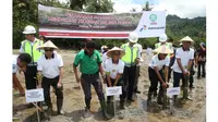 Pertamina tanam 5 ribu mangrove dan rehabilitasi ekosistem mangrove di Pantai Cindakir, Teluk Kabung, Padang, Sumatera Barat.