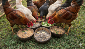 Pola Pakan Ayam Kampung (Foto: Gemini AI)