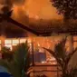 Kebakaran menghanguskan Gedung Lembaga Penelitian dan Pengabdian Masyarakat (LPPM) Universitas Palangka Raya (UPR), Kalimantan Tengah, Rabu dini hari (22/3/2023). (Liputan6.com/ Dok. Ist)