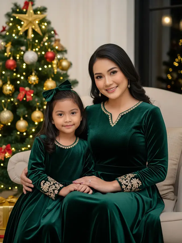Dress Natal Hijau 2025 (Image by Gemini AI)