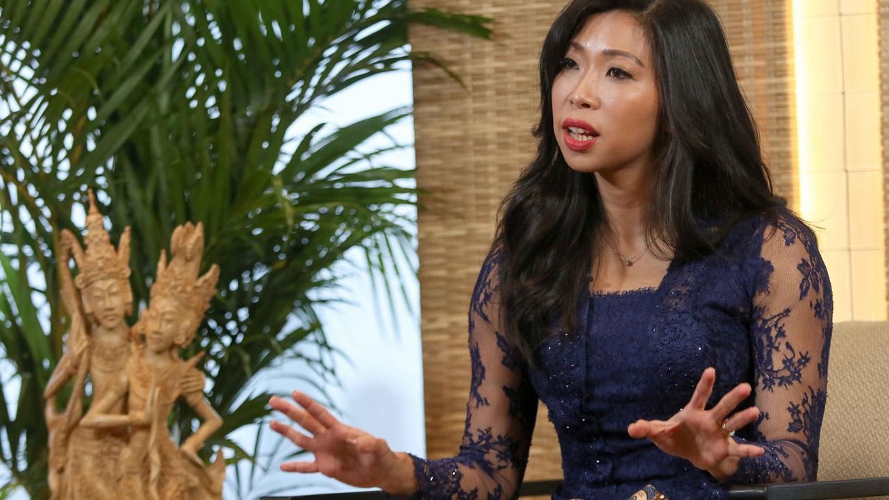 Direktur Utama PT Aviasi Pariwisata Indonesia atau InJourney, Maya Watono dalam sesi wawancara dengan Liputan6.com