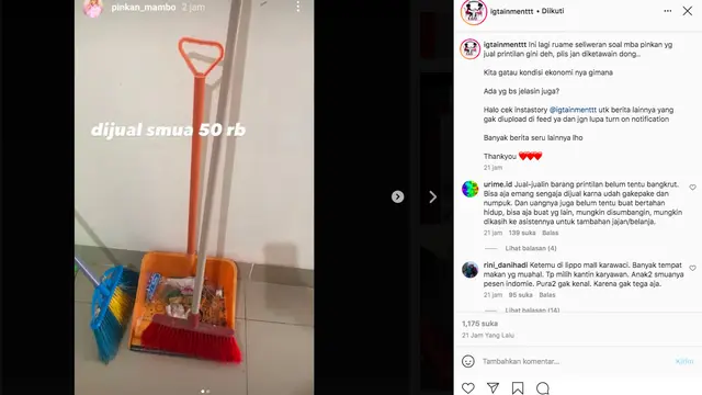 Pinkan Mambo Buka Suara Usai Mendadak Jual Perabotan Bekas Pakai