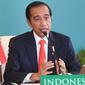 Presiden Joko Widodo (Jokowi) menyampaikan pidato dari Istana Negara Jakarta pada KTT Developing Eight (D-8) yang digelar di Dhaka, Bangladesh, 8 April 2021. (Biro Pers Sekretariat Presiden/Lukas)
