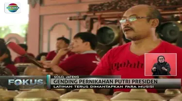 Puluhan gending gamelan dipersiapkan untuk acara pernikahan Kahiyang Ayu dan Bobby Nasution.