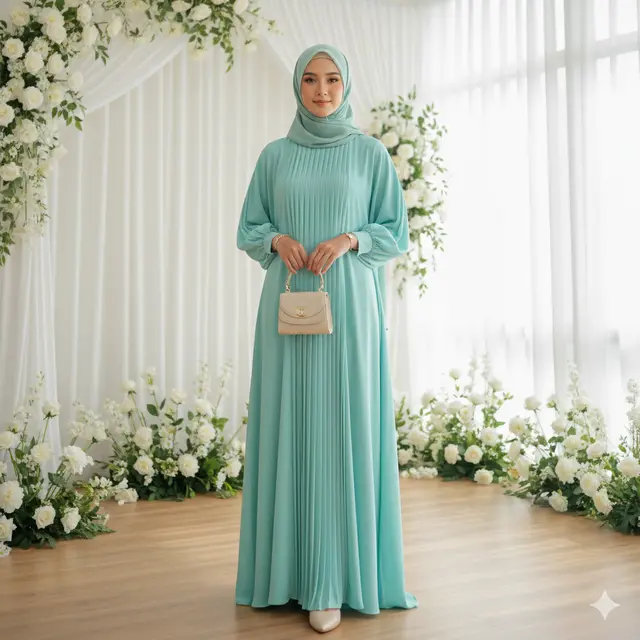 Model Gamis untuk Wanita Berperut Buncit