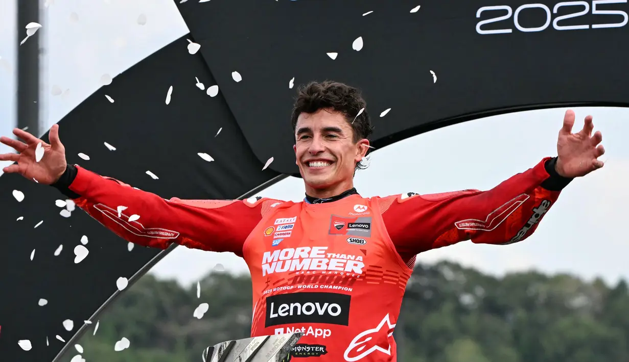 Gelar ini menjadi yang ketujuh diraih Marc Marquez sepanjang kariernya. (Toshifumi KITAMURA/AFP)