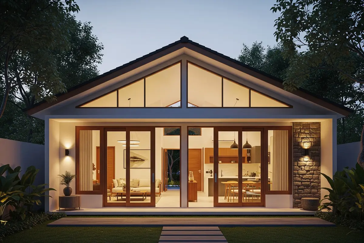 9 Model Rumah Minimalis 1 Lantai dengan Atap Tinggi dan Jendela Besar, Fungsionalitas dan Estetika Modern