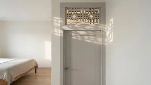 Model Pintu Kamar dengan Ventilasi Roster Kecil di Bagian Atas