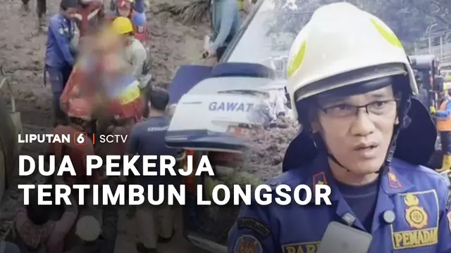 Dua Pekerja Tertimbun Longsor