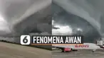 Awan berbentuk ombak terbentuk di atas bandara Baru Yogyakarta.