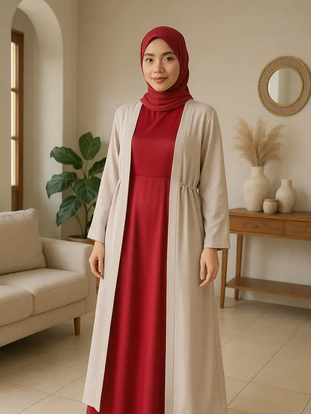 7 Gamis dengan Outer Kimono yang Anggun dan Modern, Cocok untuk Acara Formal hingga Santai