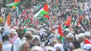 Mereka berkumpul sambil menyerukan semangat untuk saudara di Palestina. (merdeka.com/Arie Basuki)