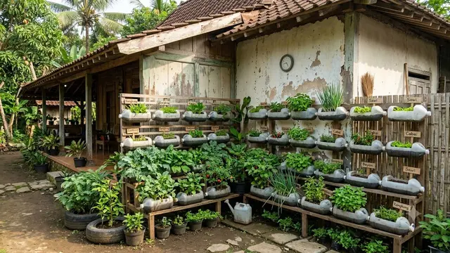 Desain Taman Produktif dan Estetik dari Galon Bekas yang Mudah Ditiru