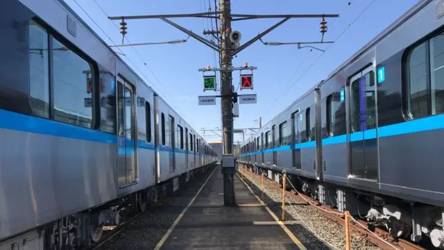 Rangkaian kereta pertama dan kedua MRT Jakarta siap untuk dikirim ke Jakarta dari Toyokawa Plant milik Nippon Sharyo, Jepang. (PT MRT Jakarta)