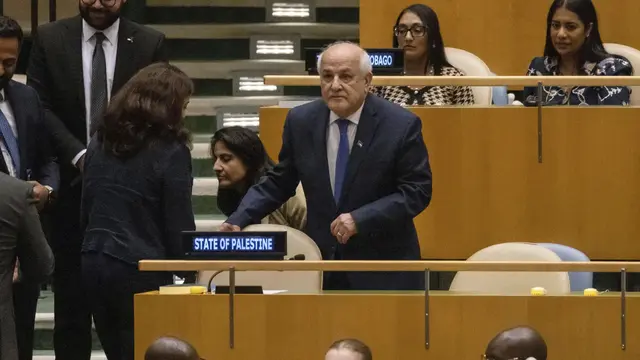 Duta Besar Palestina untuk PBB Riyad Mansour. (AFP)