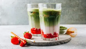 Resep Strawberry Matcha Latte, Minuman 3 Lapis yang Cantik dan Segar