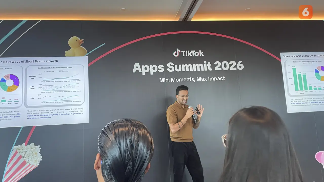Country Head INSEA & ANZ Sensor Tower, Krishan Patel, dalam acara Media Briefing TikTok Apps Summit 2026 di Singapura, Kamis (18/6/2026). Nurhaliza Putri/Liputan6.com