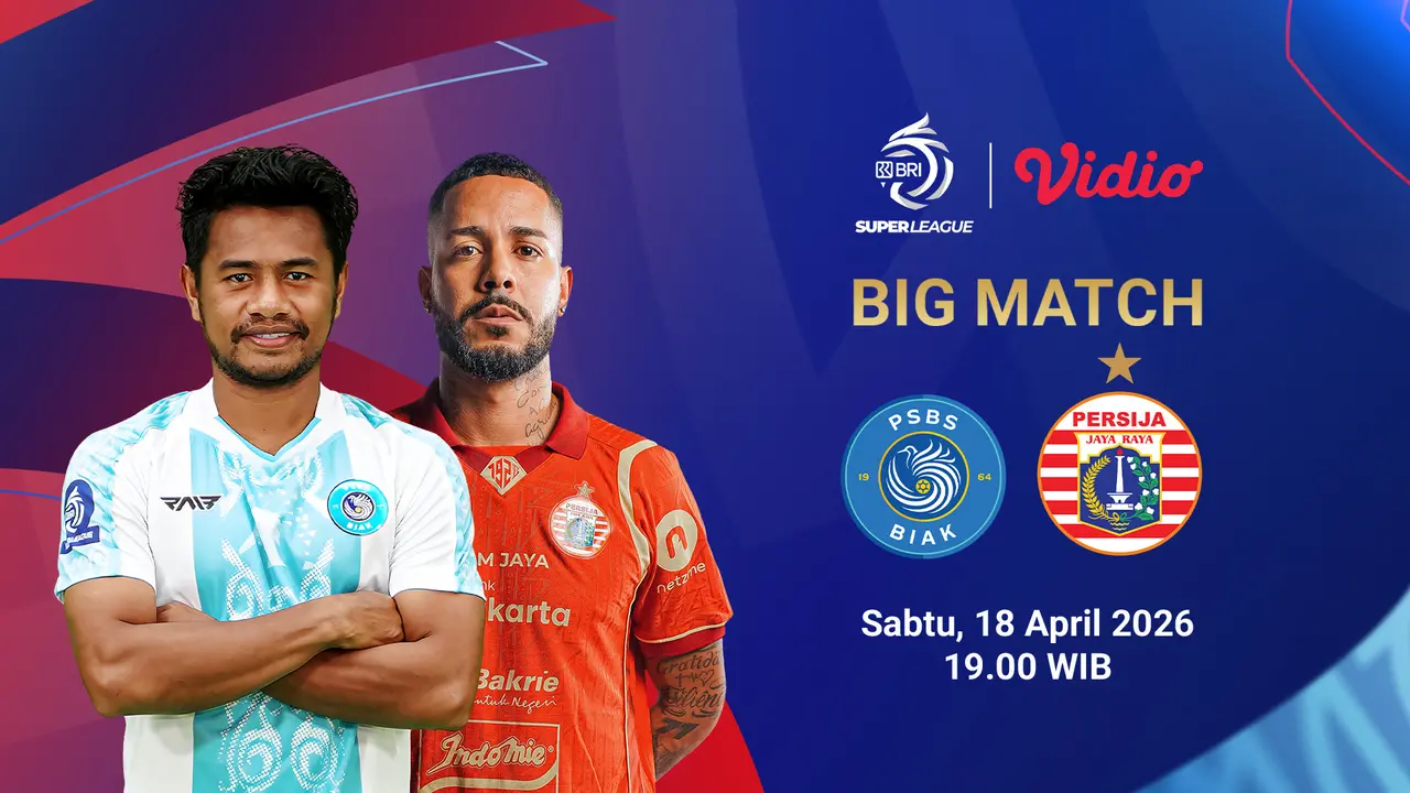PSBS Biak vs Persija Jakarta menjadi laga seru pekan ini, eksklusif hanya di Vidio.