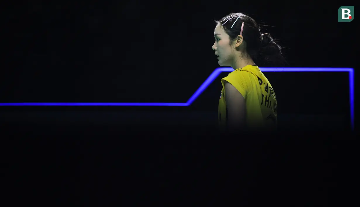 Pebulu tangkis tunggal putri Thailand, Pitchamon Opatniputh saat laga final Indonesia Masters 2026 melawan wakil China, Chen Yu Fei yang berlangsung di Istora, Senayan, Jakarta, Minggu (25/01/2026). (Bola.com/Bagaskara Lazuardi)