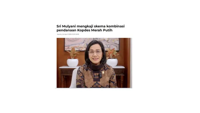 Cek Fakta Sri Mulyani berbagi rezeki Rp 60 juta di Facebook