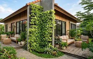 5 Inspirasi Kebun Sirih Gading Vertikal di Dinding Samping Rumah, Bikin Terlihat Lebih Asri dan Estetik