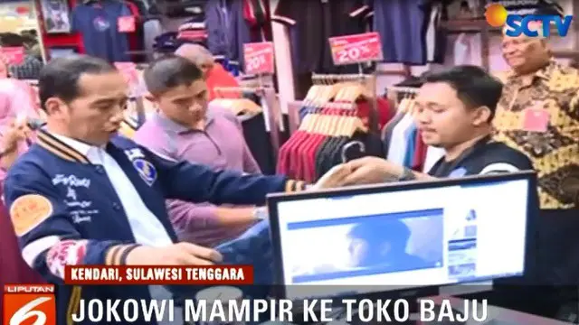 Saat Jokowi Beli Baju dengan Harga Diskon di Mal Kendari