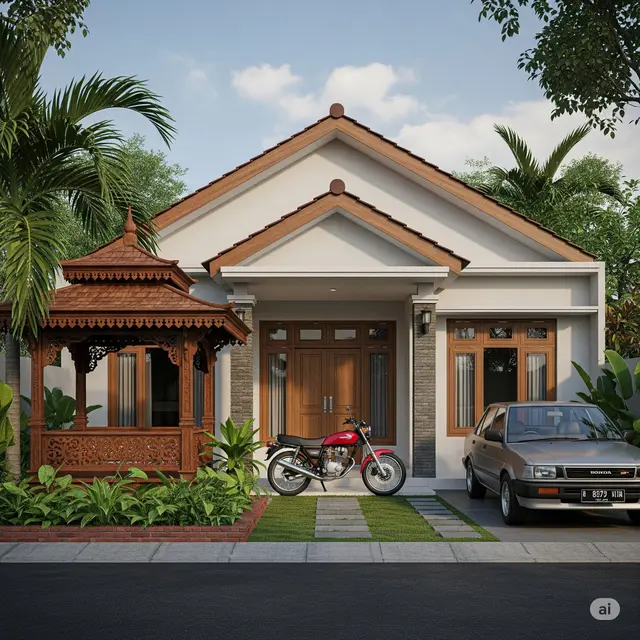 Desain Rumah Klasik Sederhana 1 Lantai Ala 90-an yang Tak Lekang Waktu. Foto: Gemini