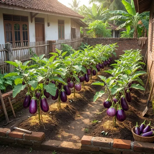 Ide Kebun Terong di Kebun Ukuran 2x2 Tapi Panen Melimpah