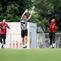 Dua kiper Timnas Indonesia, Ernando Ari Sutaryadi (kanan) dan Muhammad Adi Satryo (kiri) melakukan pemanasan bersama pelatih kiper, Yoo Jae-hoon dalam sesi latihan perdana Timnas Indonesia di Lapangan B Gelora Bung Karno, Senayan, Jakarta, Selasa (28/5/2024) jelang menghadapi serangkaian laga uji coba dan kualifikasi Piala Dunia 2026. (Bola.com/Bagaskara Lazuardi)