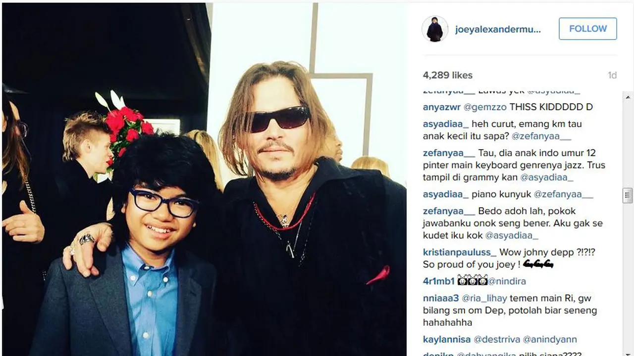 Joey Alexander dan Johnny Depp