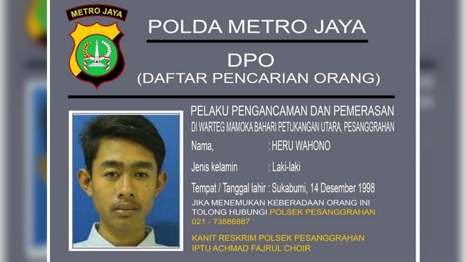 DPO kasus perampokan warteg (foto: Humas Polda Metro Jaya)