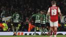 <p>Sporting CP menyamakan skor lewat gol spektakuler Pedro Goncalves di babak kedua. (AP Photo/Ian Walton)</p>
